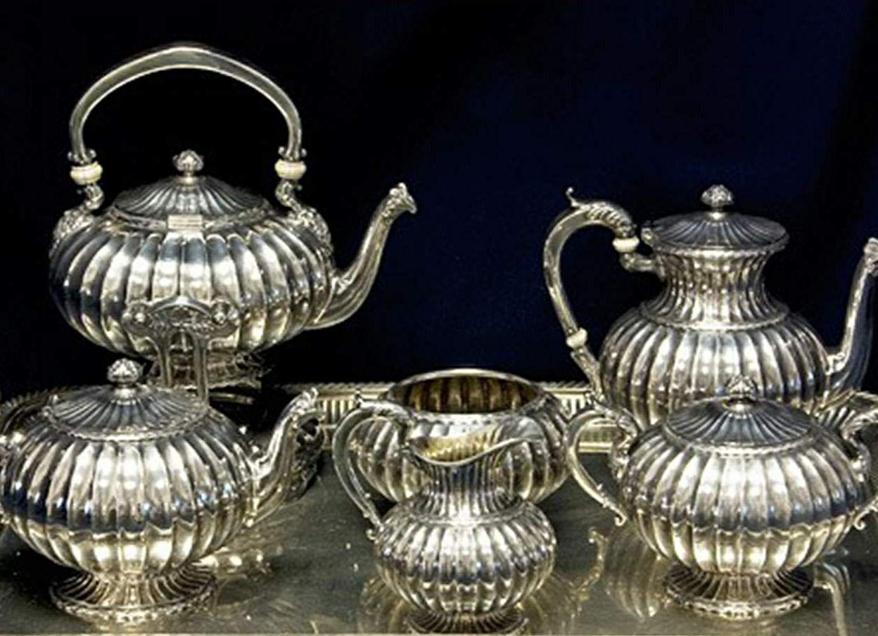 Sterling silver tea set